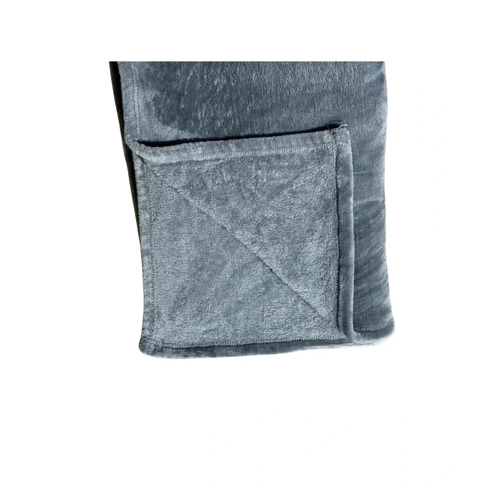 Bedsure Fleece Blanket 58x50 Solid Gray Accent Throw Cover Quilt Soft Bedding